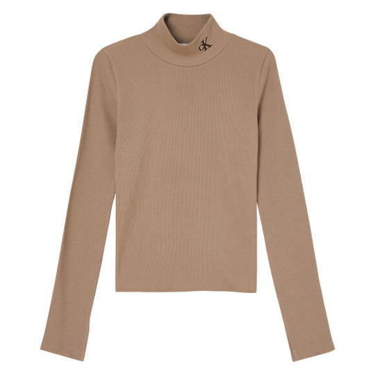Rib mock neck