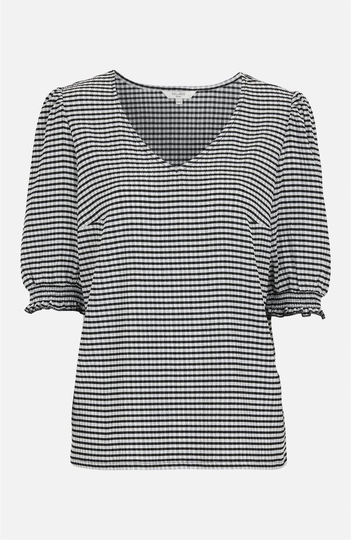 Bluse med pufærmer