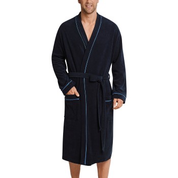 Schiesser Roger Moore Terry Cloth Bathrobe Marineblå Large Herre
