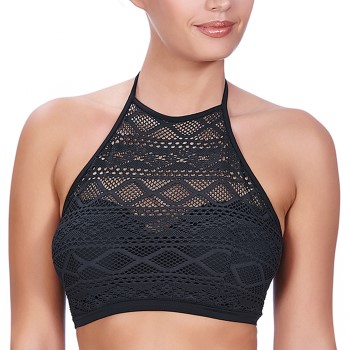 Freya Sundance Underwire Padded Hi-neck Crop Top Sort D 60 Dame