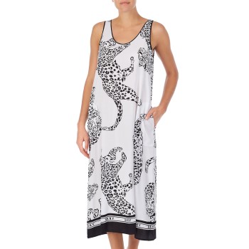 DKNY Wild Side Nightdress Sort/Hvid viskose Large Dame