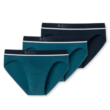 Schiesser 3P 95-5 Organic Cotton Rio Brief Blå bomuld Large Herre