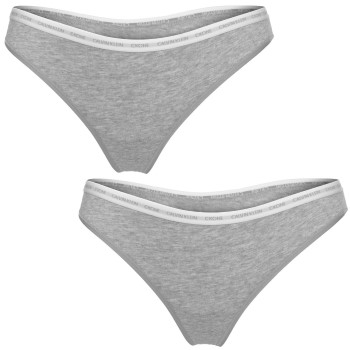 Calvin Klein Trusser 2P One Cotton Stretch Thong Grå bomuld Large Dame