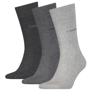 Calvin Klein Strømper 3P Eric Cotton Flat Knit Socks Grå Str 40/46 Herre