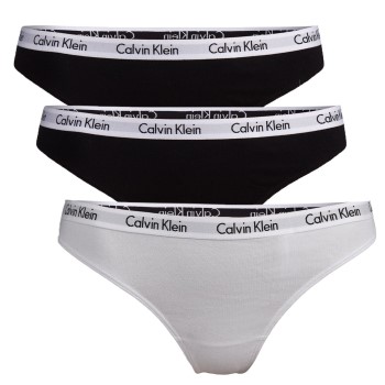 Calvin Klein Trusser 3P Carousel Bikinis Sort/Hvid bomuld Large Dame