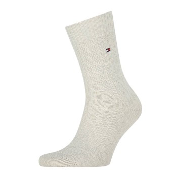 Tommy Hilfiger Strømper Men Wool Cable Sock Offwhite Str 39/42 Herre