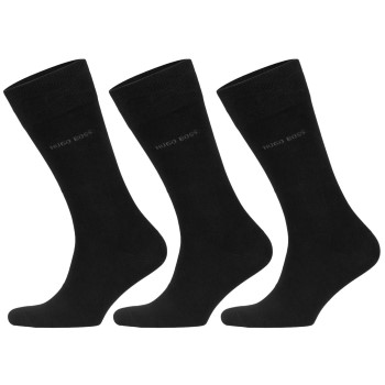 Hugo Boss Strømper 3P RS Finest Soft Cotton Sock Sort Str 43/46 Herre