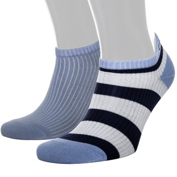 Calvin Klein Strømper 2P Olivia Bold Stripe Liner Socs Blå Str 36/41 Dame