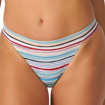 Sloggi Shore Candy Basslet Brazilian Bikini Brief Lyseblå Stribe Large Dame