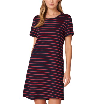 Schiesser Original Classics Short Nightshirt Marine/Rød 36 Dame