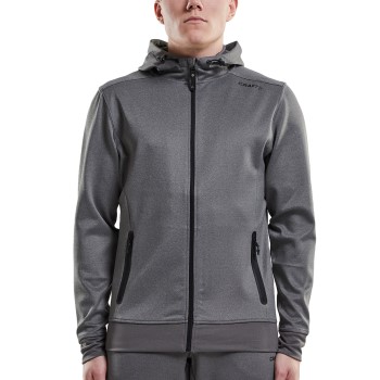 Craft Noble Full Zip Hood Men Mørkgrå polyester Large Herre