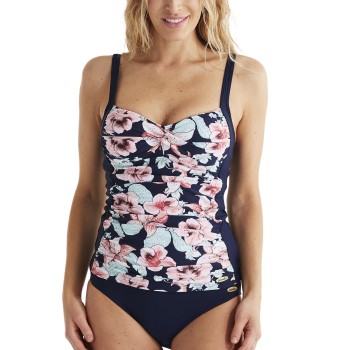 Damella Geena Pink Lillies Protes Tankini Top Blå/Rosa 36 Dame