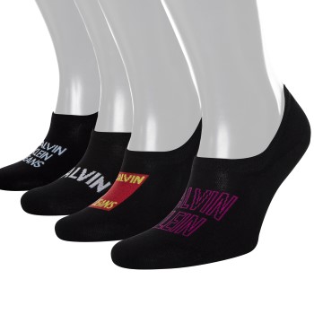 Calvin Klein Strømper 4P Queens Logo Liner Socs Sort Str 36/41 Dame
