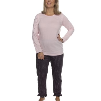 Damella Pink Stars Pyjama Grå/Rosa bomuld Medium Dame