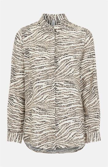 Mønstret viskosebluse Nikola