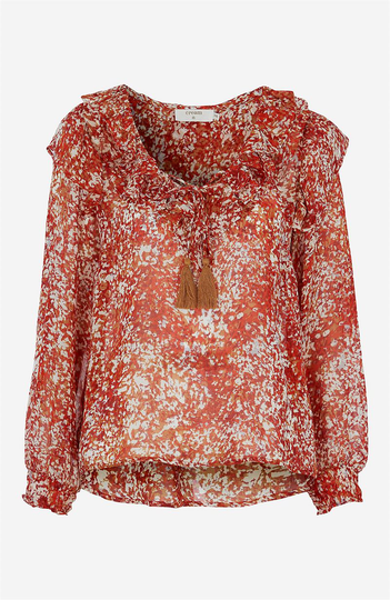 Bluse med flæse Leona