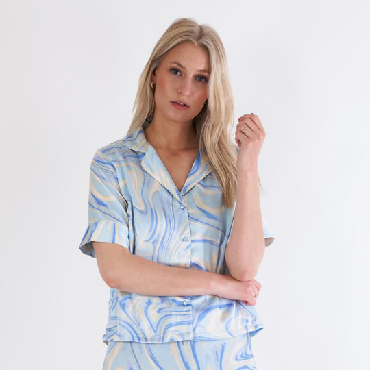 Pcvilli ss satin shirt