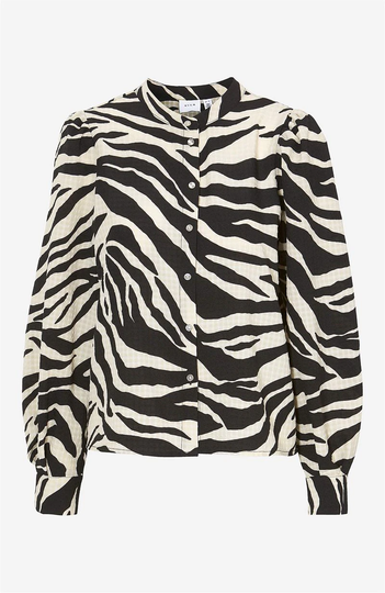 Mønstret bluse i seersucker Molly