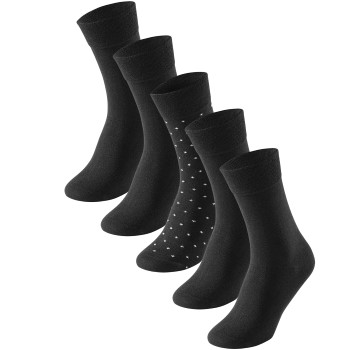 Schiesser Strømper 5P Men Socks Sort mønstret Str 39/42 Herre