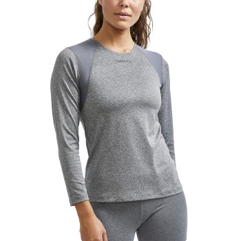 Craft Essence LS Tee Women Grå polyester Large Dame