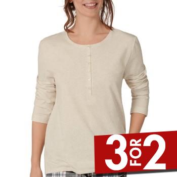 Triumph Lounge Me Cotton Button Tab Top Creme bomuld 36 Dame