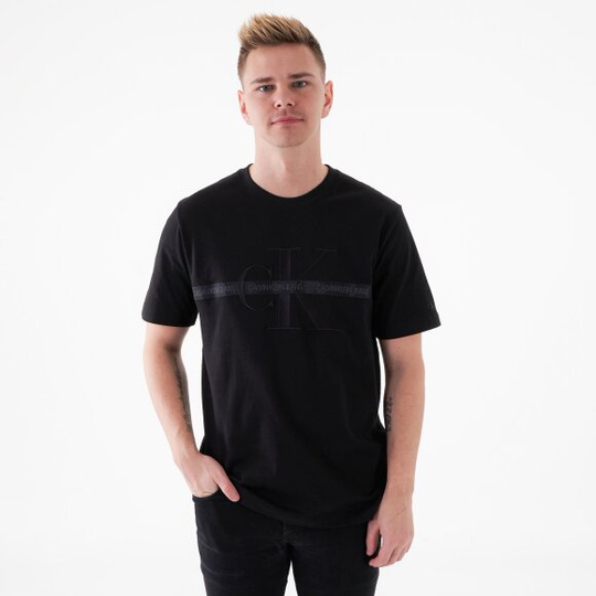 Taping through monogram tee