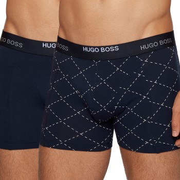 BOSS Cotton Stretch Boxer Briefs 2P Marineblå bomuld Large Herre