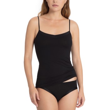 Calida Cate Satin Spagetti Top Sort bomuld Large Dame
