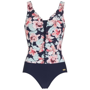 Damella Jennifer Pink Lillies Swimsuit Blå/Rosa 36 Dame
