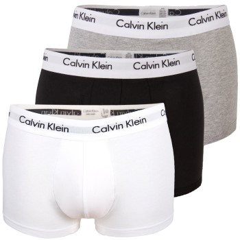 Calvin Klein 3P Cotton Stretch Low Rise Trunks Hvid/Grå bomuld X-Large Herre