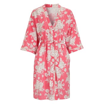 Damella Flower Cotton Robe Rosa Mønster bomuld Large Dame