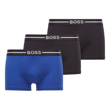 BOSS Organic Cotton Trunk 3P Sort/Blå bomuld Large Herre