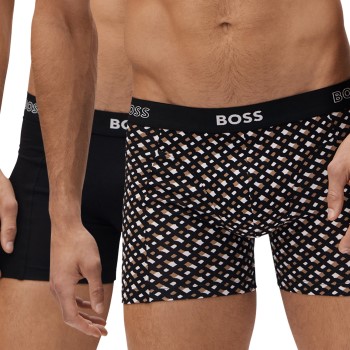 BOSS Print Boxer 2P Brun mønstret bomuld Large Herre
