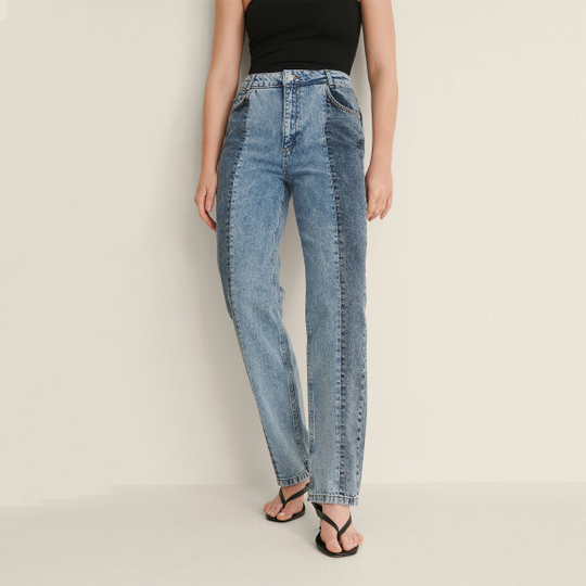 Panel contrast denim